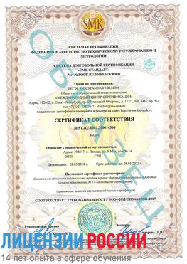 Образец сертификата соответствия Туапсе Сертификат OHSAS 18001